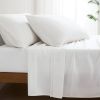 Queen Size 4 Piece 100-Percent Cotton Sheet Set in White with Lace Trim