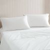 Queen Size 4 Piece 100-Percent Cotton Sheet Set in White with Lace Trim