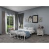 Queen Classic White Metal Bed Frame with Rounded Corners Headboard and Footboard