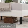 Queen size White Upholstered Platform Bed Frame with Headboard