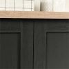 FarmHouse Black Oak Drawer and Garment Rod Wardrobe Armoire