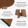 Farmhouse 47-inch Round Kitchen Dining Table in Vintage Brown Wood Finish