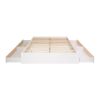 King Size 4 Drawer Storage White Wooden 4 Post Platform Bed  Frame