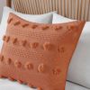 Full/Queen 3-Piece Rust Orange Pompom Microfiber Comforter Set