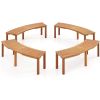Set of 4 - Outdoor Curved Backless Garden Bench - Around Tree Table or Fire Pit