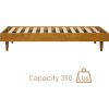 Twin size Mid-Century Modern Platform Bed Frame in Light Wood Finish