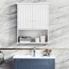 Bathroom Wall Mount Medicine Cabinet with Open Storage Shelf in White