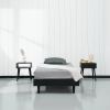 Twin size Mid-Century Modern Platform Bed Frame in Black Wood Finish