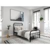 Twin size Farmhouse Black Metal Bed Frame with Rounded Headboard Footboard