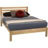 Twin size Solid Wood Platform Bed Frame with Slatted Headboard - Made in USA
