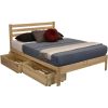 Twin size Solid Wood Platform Bed Frame with Slatted Headboard - Made in USA