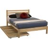 Twin XL size Solid Wood Platform Bed Frame with Slatted Headboard - Made in USA