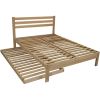 Twin XL size Solid Wood Platform Bed Frame with Slatted Headboard - Made in USA