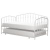Twin size Modern Industrial White Metal Daybed with Trundle Bed Frame
