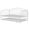 Twin size Modern Industrial White Metal Daybed with Trundle Bed Frame