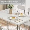 Modern 5-Piece Dining Set with White Faux Marble Top Table and 4 Chairs