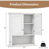 Wall Mounted Bathroom Medicine Cabinet with Open Storage Shelf in White
