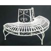 Half-Circle Outdoor White Powder Coated Aluminum Tree Bench