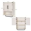 White Farmhouse Bathroom Wall Cabinet with Storage Shelf and Towel Bar