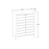 Bathroom Linen Cabinet with Storage Shelf in White Wood Finish