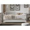 Twin size Traditional White Rounded Iron Daybed with Roll Out Trundle Bed Frame
