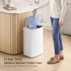 White 13-Gal. Trash Can with Motion Sensor Lid and Odor Absorbing Carbon Filter