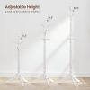 Solid Wood Coat Rack in White Finish with 10 Hooks