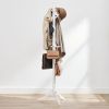 Solid Wood Coat Rack in White Finish with 10 Hooks