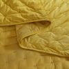 King/CAL King Size 3-Piece Mustard Yellow Velvet Embroidered Super Soft Quilt Set