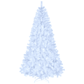 FCH 7ft 1346 Branches Automatic Tree Structure PVC Material 500 Lights Cool Color 8 Modes Christmas Tree White