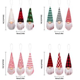 12PCS Christmas Plush Gnome Pendant Xmas Tree Hanging Doll Decor Santa Elf Home Ornaments For Christmas Holiday Winter Birthday Party Indoor Decoratio