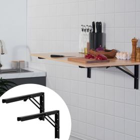 Shelf Bracket Foldable, 24â€ L 2 Pcs , Heavy Duty Floating Shelf Brackets, Brackets For Shelves, 5mm Thick Matte Black L Shelf Bracket,Steel Shelving