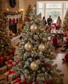 4PCS Set 4.7in Glass Christmas Ball Ornaments Hanging Tree Decor Party Holiday Decor