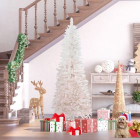 6' Tall Unlit Pencil Fir Artificial Christmas Tree with Realistic Branches and Base