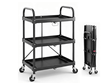 3-layer Foldable Multi-functional Vehicle, Foldable Service Vehicle, With 4 Wheels And Brakes, 120-pound Capacity And Foldable Storage Rolling Vehicle