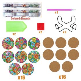16 Pcs Diamond Art Painting Coaster Kit