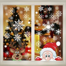 4Sheets Christmas Snowflake Window Clings Stickers For Glass Reusable Double Sided Self Adhesive Static Stickers Xmas Snowflake Reindeer Santa Window