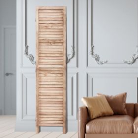 Wood Room Divider, 6 Panel Wood Folding Privacy Screen, 66.9 Inches Tall Indoor Louvered Partition Divider, Portable Decoration Screen, For Room Separ