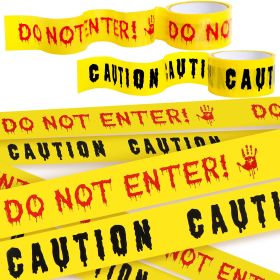 2 Rolls Halloween Decorations Caution Tape 1.9in 82ft Safety Warning Tape Do Not Enter Tape Halloween Fright Warning Strip Hazard Barricade Tape  For