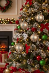 6PCS Set 3.9in Christmas Ball Ornaments Glass Hanging Ball Tree Decor Party Holiday Home Decor