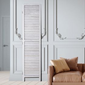 Wood Room Divider, 8 Panel Wood Folding Privacy Screen, 66.9 Inches Tall Indoor Louvered Wooden Partition, Portable Decoration Screen, For Room Separa