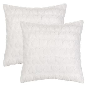 Colorlife Valentine's Day Love Heart Throw Pillow Cover Set Of 2, 18 X 18 Inch Soft Plush Jacquard Anniversary Wedding Cushion Case Decoration For Sof