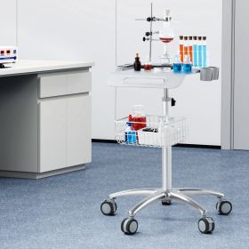 Medical Cart, Salon Cart With Wheels, Mobile Trolley Cart 26.77'-42.91' Height Adjustable, Metal Salon Stations For Hair Stylist, Rolling Desktop Lab