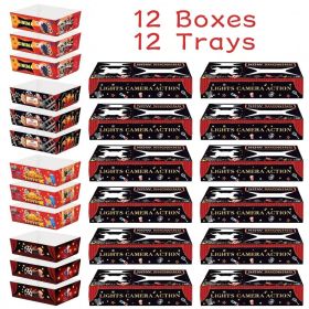 24 Pcs Movie Night Snack Boxes With Paper Food Trays