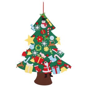 DIY Felt Christmas Tree 41Pcs Detachable Ornaments For Kids Toddler Wall Hanging Christmas Decoration Xmas Gift
