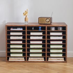 Literature Organizer, 24 Compartments Office Mailbox With Removable Shelves, Wooden Mailbox Sorter Particle Board Office Home Classroom Storage, File