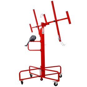 Drywall Lift Panel 13' Lift Drywall Panel Hoist Jack Lifter Jack Rolling Caster Wheel Sheetrock Drywall Lift Construction Tools,150-lb. Capacity, 4ft.