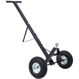 Trailer Dolly With Pneumatic Tires - 600 Lb. Maximum Tongue Weight Capacity, Black Color