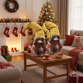 2PCS Set Christmas Gnome Decor 5.5 X 5.5 X 15.7in Adorable Gnome Figurines For Festive Thanksgiving & Holiday Table Display