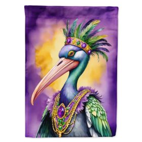 Pelican Mardi Gras House Flag Large Porch Sleeve Pole Decorative Outside Yard Banner Artwork Wall Hanging, Polyester, House Size, Multicolor